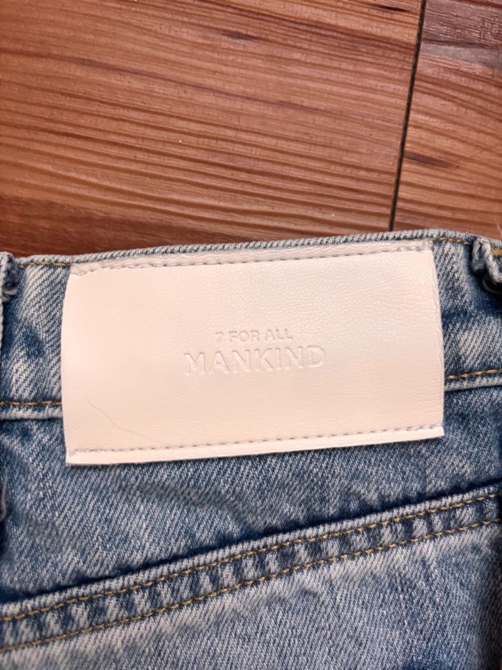 7 For All Mankind Light Blue Straight Leg Jeans - Picture 8 of 9